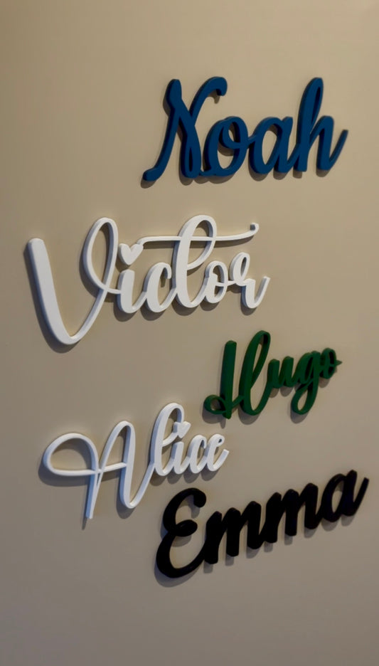 Prénom personnalisé mural en bois – Décoration chambre bébé, naissance, mariage – MDF 9 mm