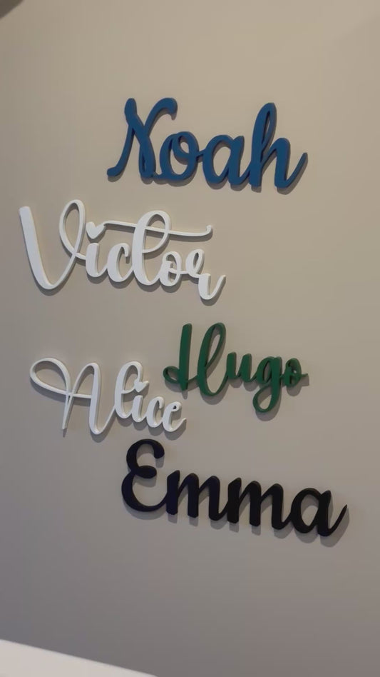Prénom personnalisé mural en bois – Décoration chambre bébé, naissance, mariage – MDF 9 mm